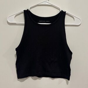 American Eagle Black Cropped Top
